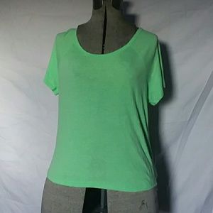 Green tee with braided back.
